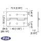 50.8mm x 72.5mm Steel Butt Hinge